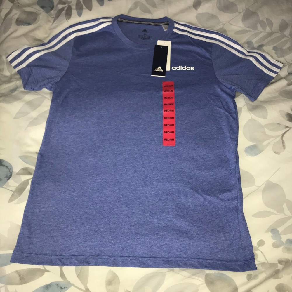 Adidas Blue Heathered Tee NWT